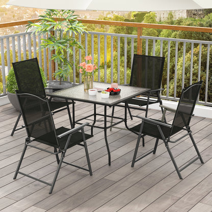 Opvouwbare Stoelen – Tuinstoelen – Balkonstoelen – Campingstoelen – Klapstoelen – Hoge Rugleuning – Antislip Voetjes – Lichtgewicht Metaalframe