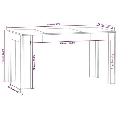 Eettafel – Tafel – Houten Tafel – Eetkamertafel – Tafelblad – Smoke Eiken – 140x74,5x76 cm – Houten Materiaal