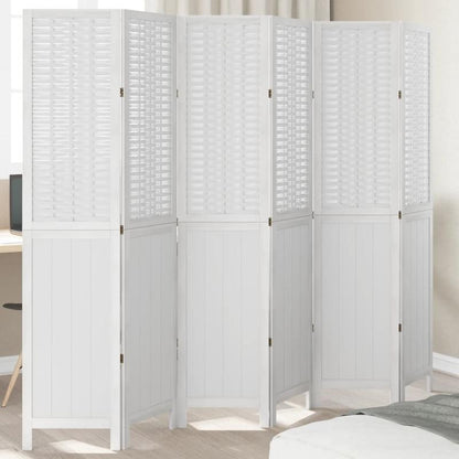 6-Panel Kamerscherm – Kamervuller – Ruimteverdeler – Vouwscherm – Scheidingswand – Wit Blanc – Lichtgewicht & Stevig – Eenvoudige Montage