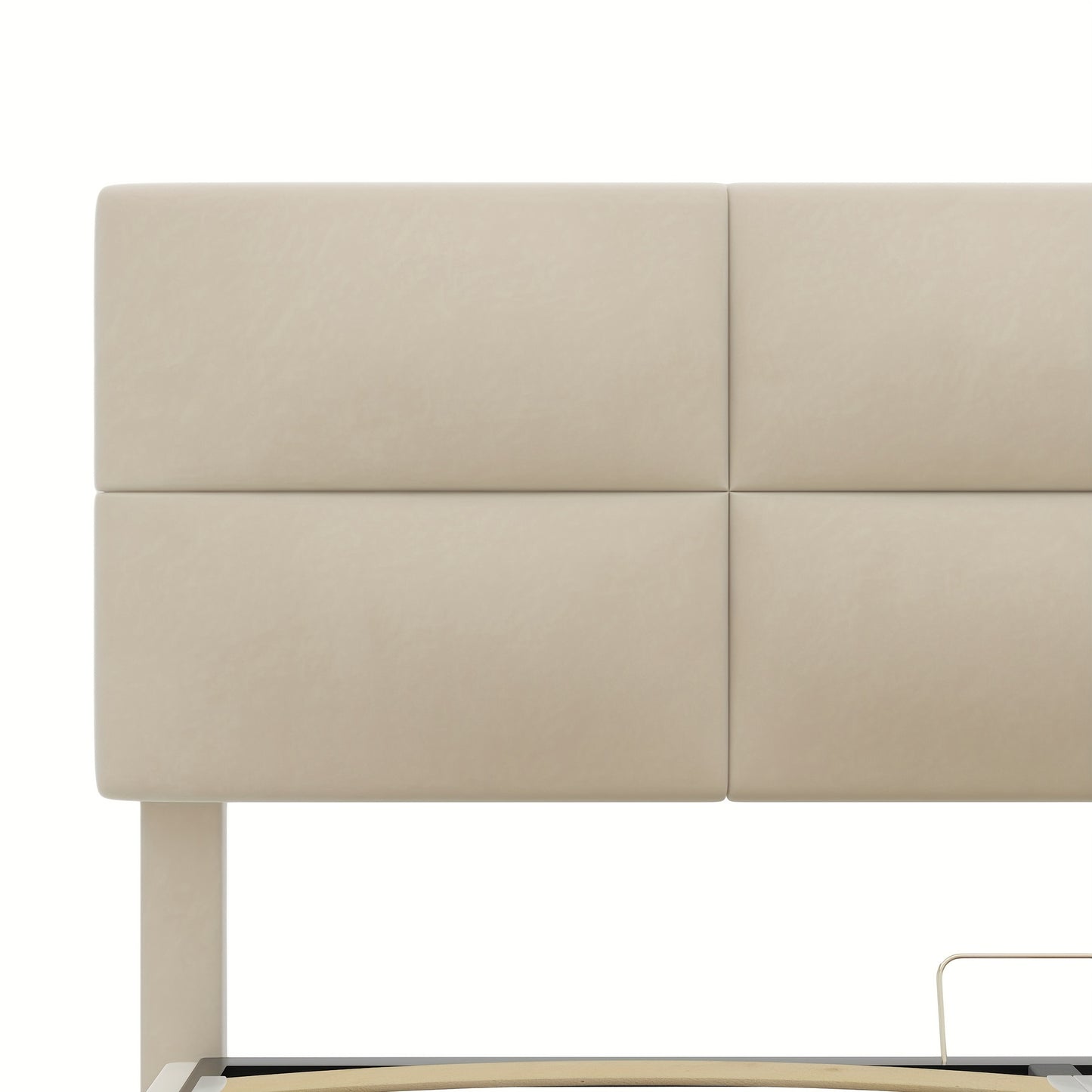 Bedframe – Bed – Bedbodem – Platformbed – Opbergbed – Beige – 140x200 cm – Hydraulisch Systeem – Zachte Huidvriendelijke Stof