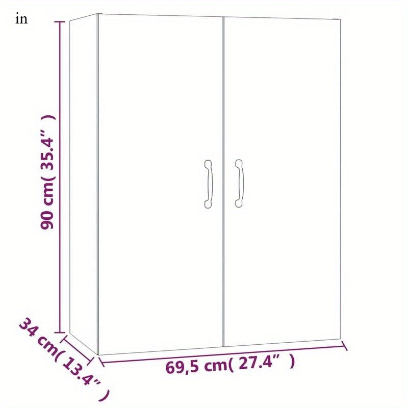 Wandkast Wit – Muurkast Opbergkast Opbergsysteem Opbergmeubel – Softwood Materiaal – Ruimtebesparend Verticale Organizer 69,5x34x90cm