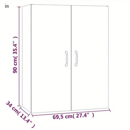 Wandkast Wit – Muurkast Opbergkast Opbergsysteem Opbergmeubel – Softwood Materiaal – Ruimtebesparend Verticale Organizer 69,5x34x90cm