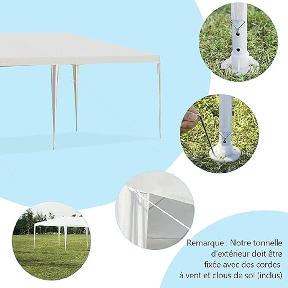 Buitenluifel Tunnel – Muurloze Tent – Tuinluifel – Schaduwdoek – Kampeertent – Ruime Luifel 298x596 cm – UV Bescherming en Sterk Oxford Stof