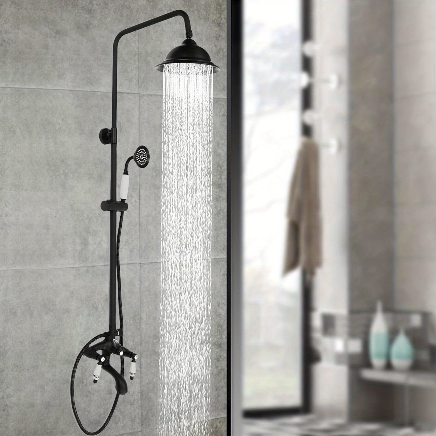 Regendouche Set – Douchepaneel – Handdouche – Douchekop – Douchekraan – Roestvrij Staal – 3 Waterstanden – 360° Draaibaar