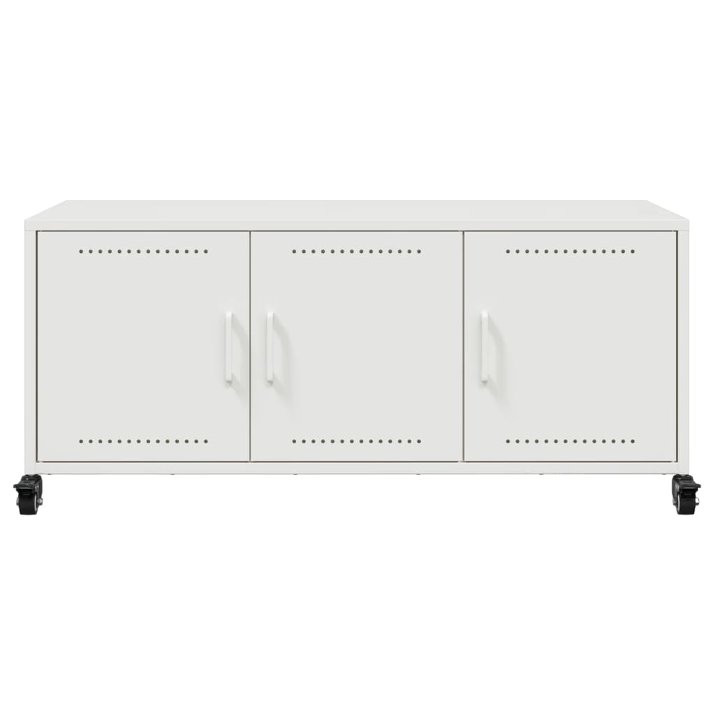 Tv Meubel – Tv Kast – Tv Meubels – Media Kast – Dressoir – Wit – Koudgewalst Staal – 100,5x39x43,5 cm