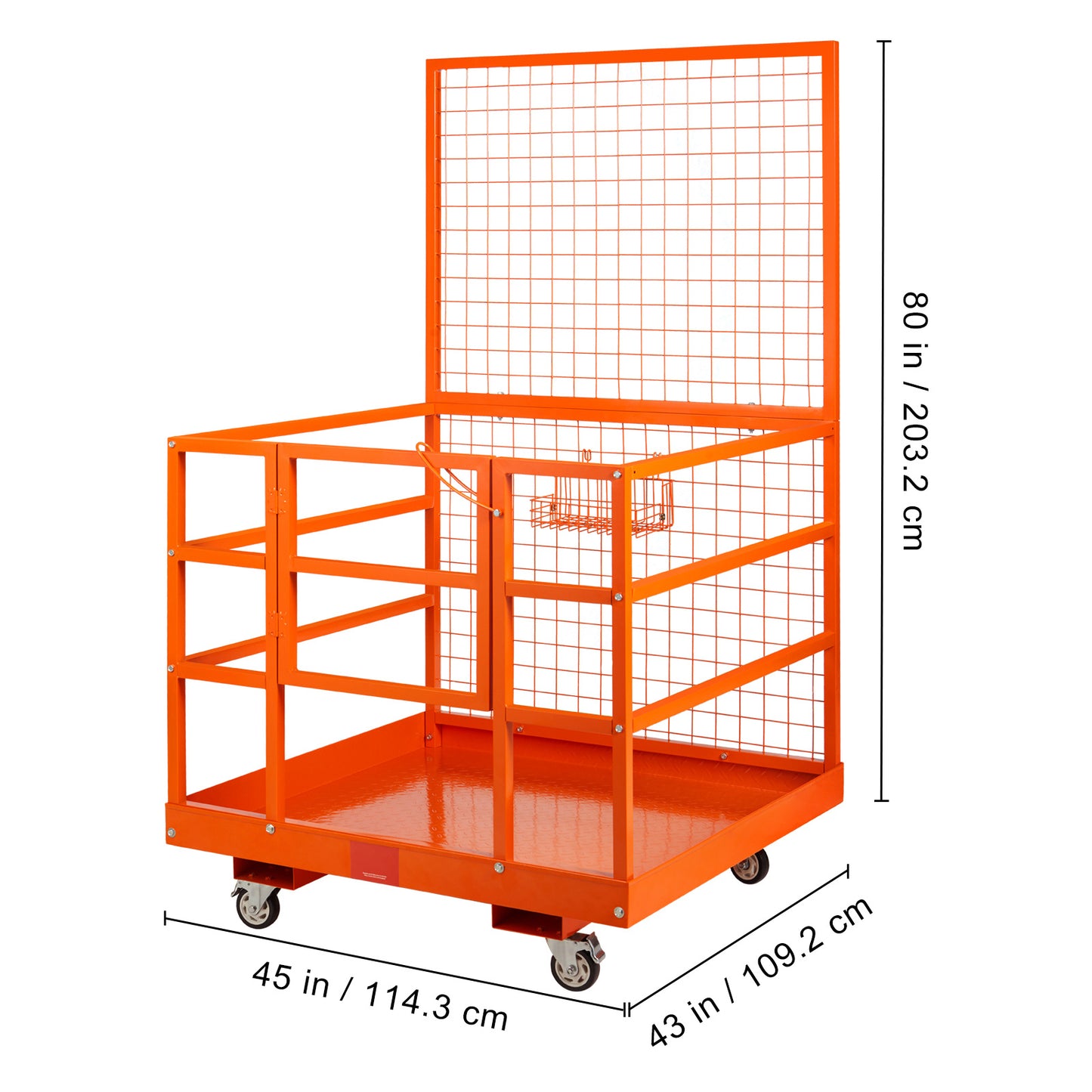 Heftruck Werkplatform – Veiligheidskooi – Heftruck Platform – Werkbak – Werkplatform Met Wieltjes – Draagvermogen 635 kg – Gegalvaniseerd Staal