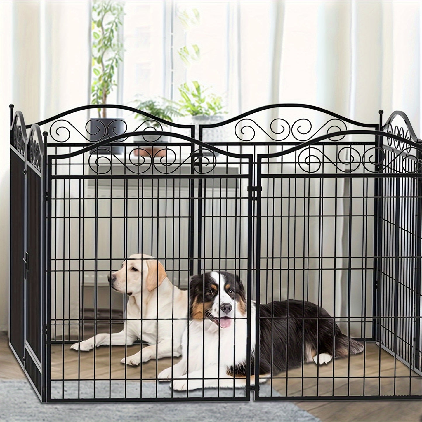 Metalen Hondenren – Hondenhek – Puppy Ren – Hondenkooi – Dierenren – 8 Panelen – Duurzaam Ijzerlegering – Flexibel en Stevig