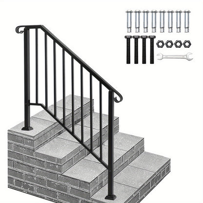 Leuning – Trapleuning – Handrail – Balkonleuning – Terrasleuning – Gietijzer – Matte Zwarte Afwerking – 114 cm Hoog