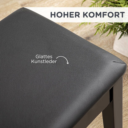 Pianokruk – Pianobank – Muziekstoel – Keyboardkruk – Zithoek – Verstelbare Hoogte – Opbergruimte – Kunstleren Zitting – Stevig Aluminium Frame – Zwart