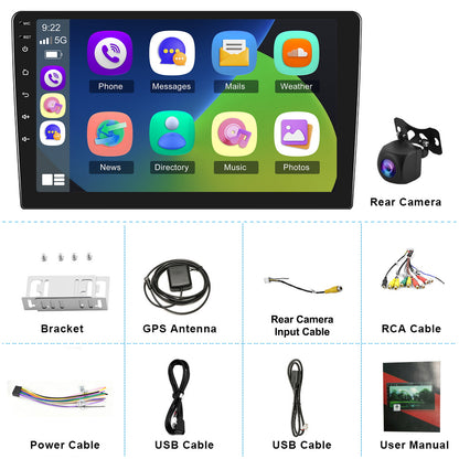 9 Inch Autoradio – Multimedia Systeem – Touchscreen Radio – Car Stereo – Inbouw Radio – 2+64GB Android 13 – 1080P AHD Achteruitrijcamera & CarPlay Android Auto Compatible