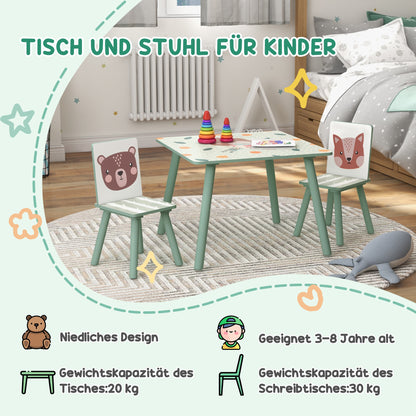 Speelset kinderstoelen met tafel – kindertafel set – kindermeubel – kinderstoeltje – kids meubel – Groen – duurzaam kunststof – veilig afgeronde hoeken