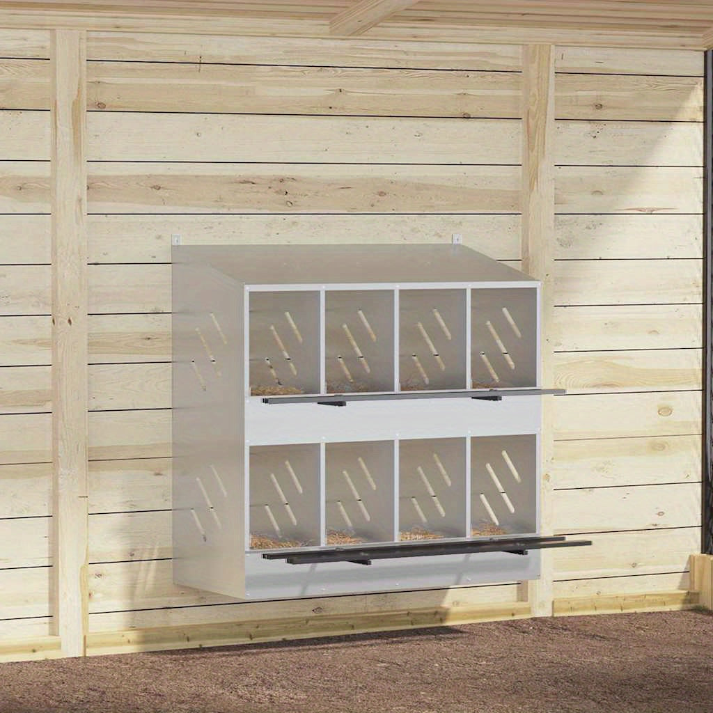 Kippennestbox – Nestkast – Legnest – Kipnest – Nestbak – 8 Compartimenten – Gegalvaniseerd Staal