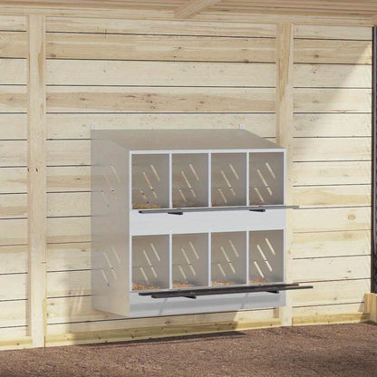 Kippennestbox – Nestkast – Legnest – Kipnest – Nestbak – 8 Compartimenten – Gegalvaniseerd Staal