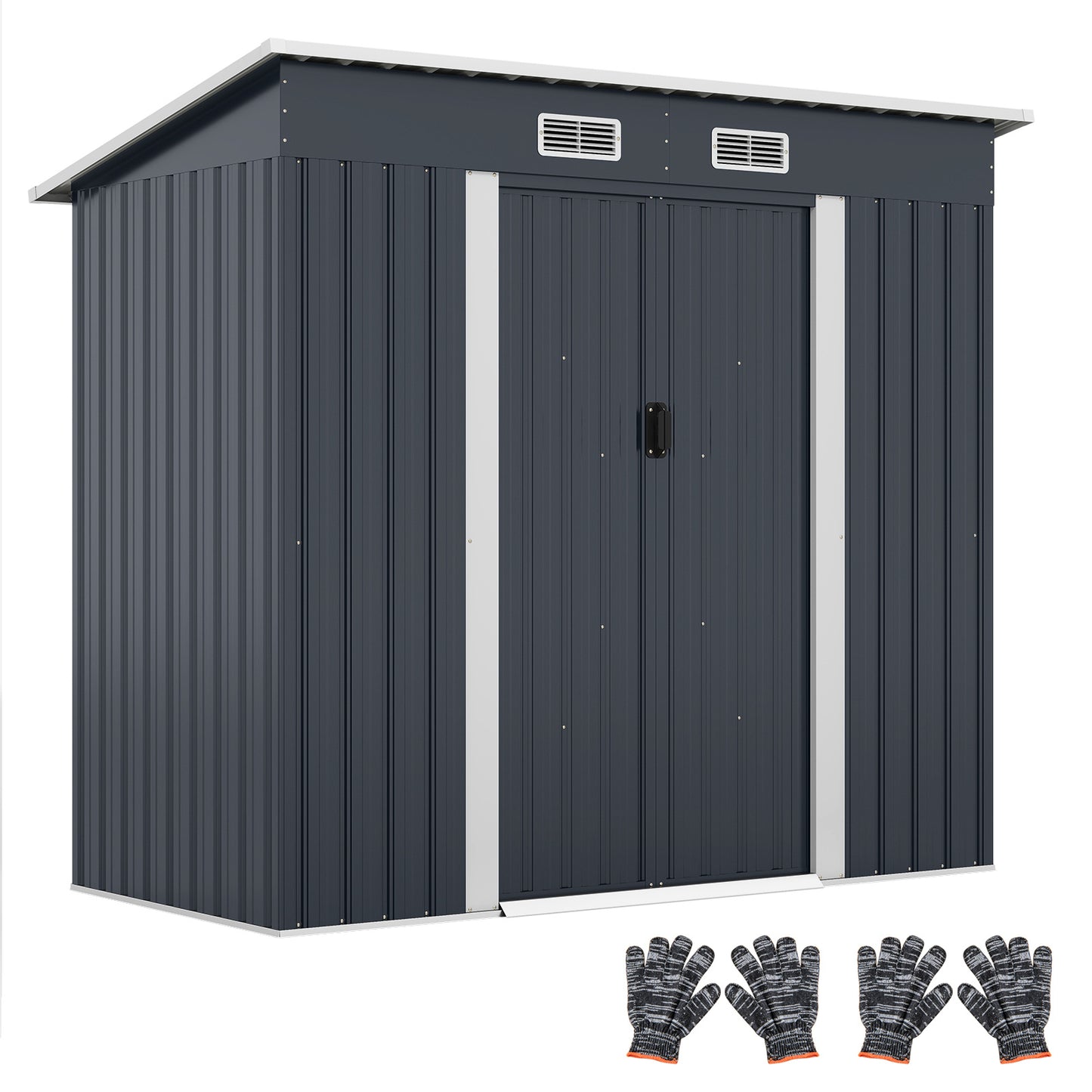 Buitenopslag Schuur – Tuinschuur – Berging – Tuinberging – Opbergschuur – Gegalvaniseerd Stalen Frame – Schroefloos Dak Met Ventilatie