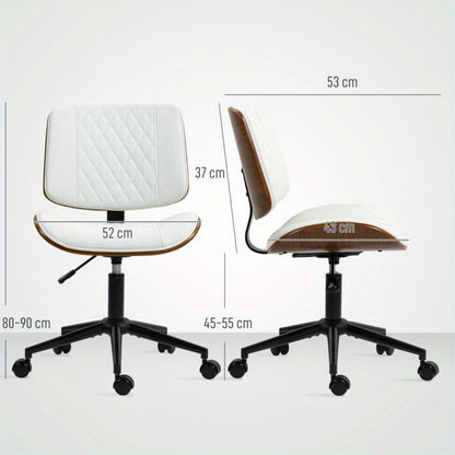 Bureaustoel – Office Chair – Draaistoel – Kantoorstoel – Desk Chair – Verstelbare Zithoogte – Kunstleren Bekleding Met Diamantstiksel
