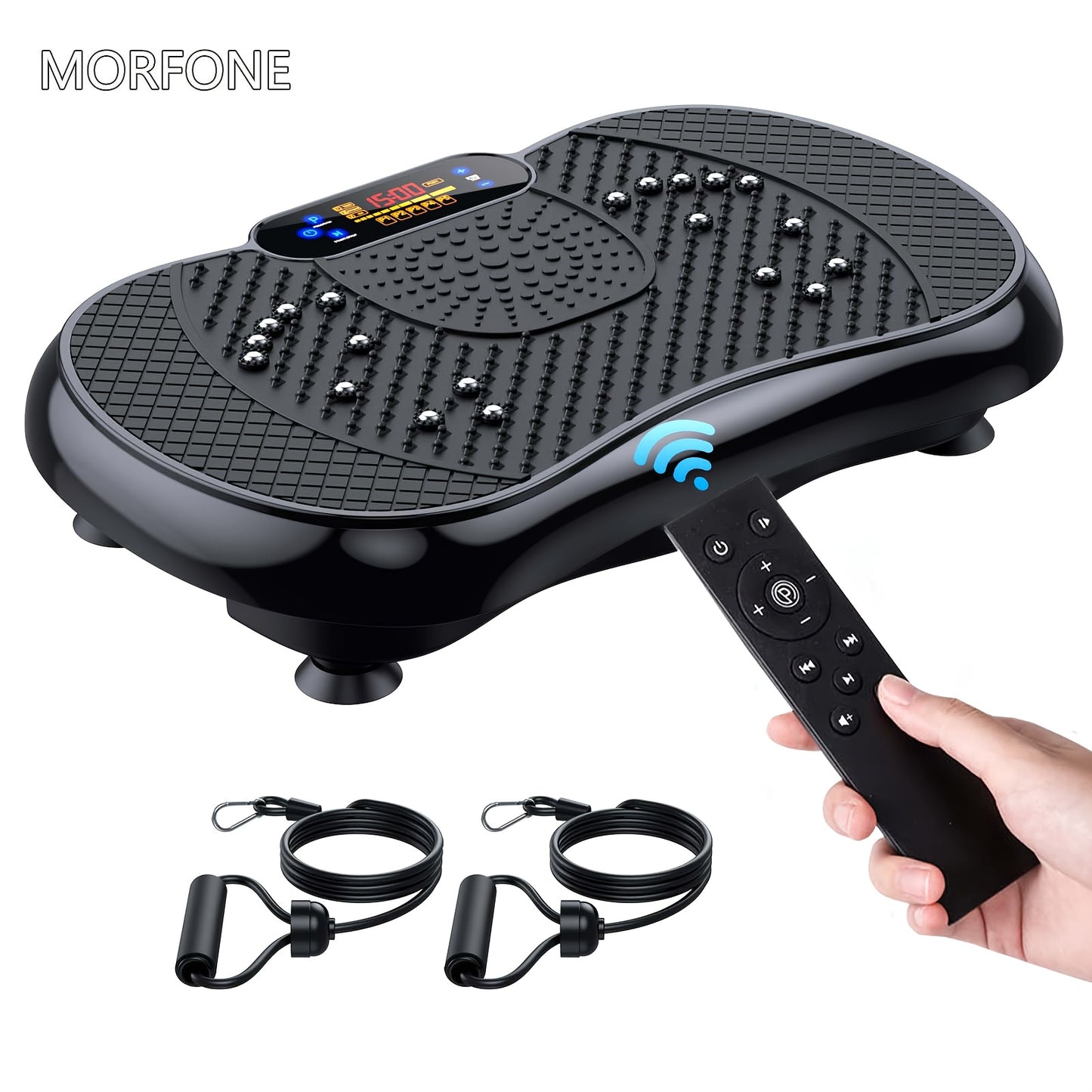 Trilplaat – Vibratieplaat – Trilmachine – Fitnessplatform – Vibratietrainer – 3 Intensiteitsmodi – 150 kg Belastbaar – Incl. Afstandsbediening en Weerstandsbanden