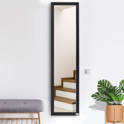 Full-Length Spiegel – Staande Spiegel – Wandspiegel – Kleerhangspiegel – Passpiegel – Zwart MDF-Frame – 154 cm Hoog – Vrijstaand & Wandmontage