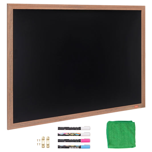 Krijtbord – Schoolbord – Memobord – Wandbord – Magnetisch Krijtbord – 35x46 inch – Houten Rustiek Frame