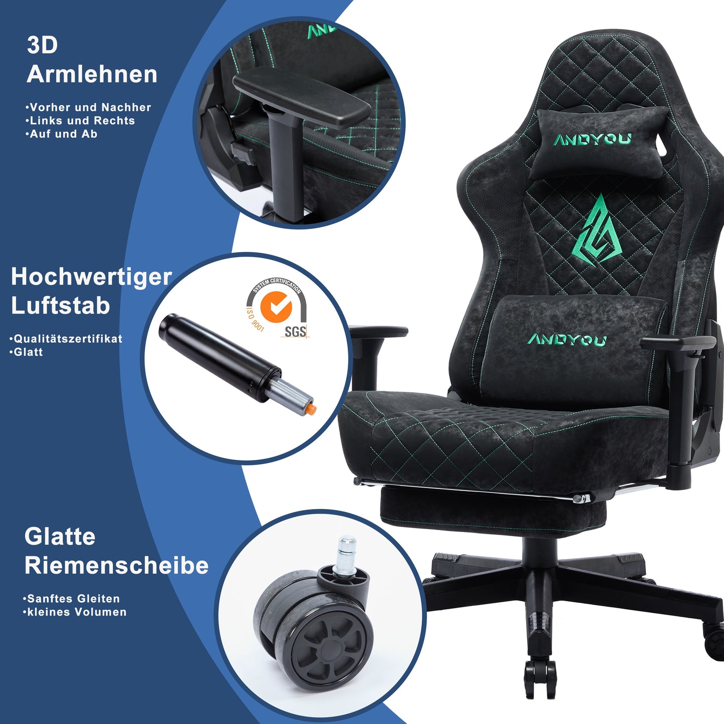 Retro Faux Leather Ergonomic Gaming