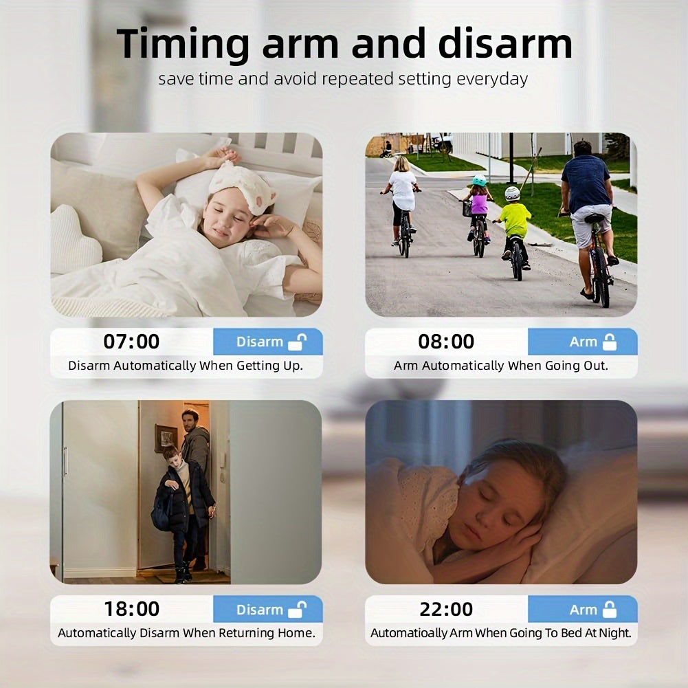 Draadloos Alarmsysteem – Smart Home Beveiliging – Bewegingsmelder – Deur- en Raamsensor – SOS Noodknop – WiFi Verbinding – App Besturing – Oplaadbare Batterij