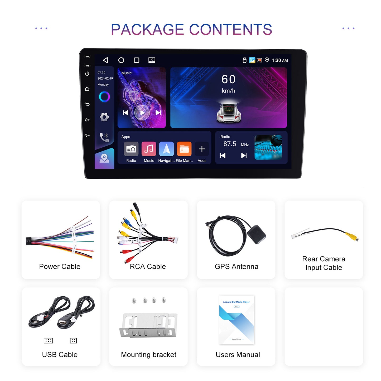 Android Auto Radio – Autoradio – Carplay – Multimedia Speler – Navigatiesysteem – 10 Inch HD Touchscreen – Android 13 OS – Inclusief Achteruitrijcamera