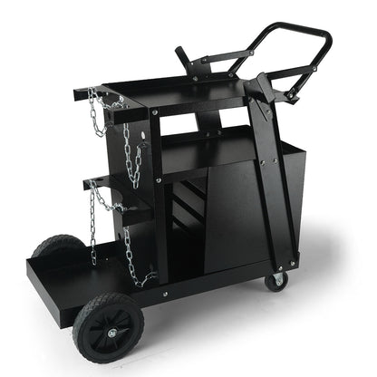 Laswagen – Lasgereedschapwagen – Laswagen met Laden – Lasgereedschapswagen – Lasapparaatwagen – 265 lbs Draagvermogen – 360° Zwenkwielen