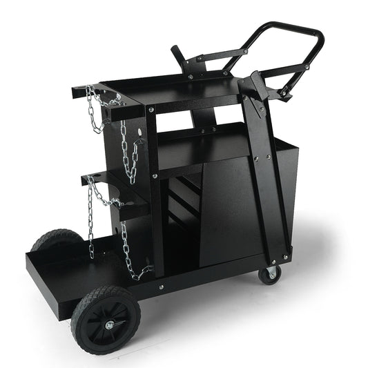 Laswagen – Lasgereedschapwagen – Laswagen met Laden – Lasgereedschapswagen – Lasapparaatwagen – 265 lbs Draagvermogen – 360° Zwenkwielen