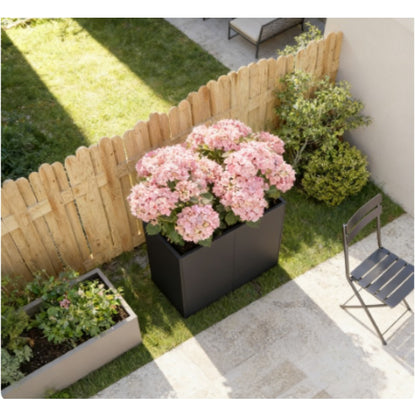 Plant Pot Black 80x40x80cm Cold-rolled Steel Chic Outdoor Planter Serves as a Focal Point for Exterior Spaces Reliable Weather- Planter Combines Beauty and Gardening Functionality