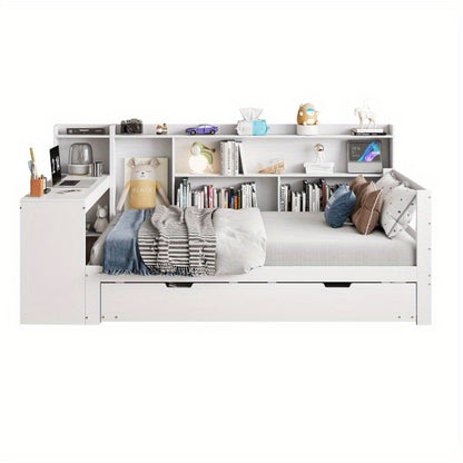 Sofa Bed – Slaapbank – Bedbank – Klikklakbank – Logeerbed – Ruimtebesparend Ontwerp – Ingebouwd Bureau Met Opberglades