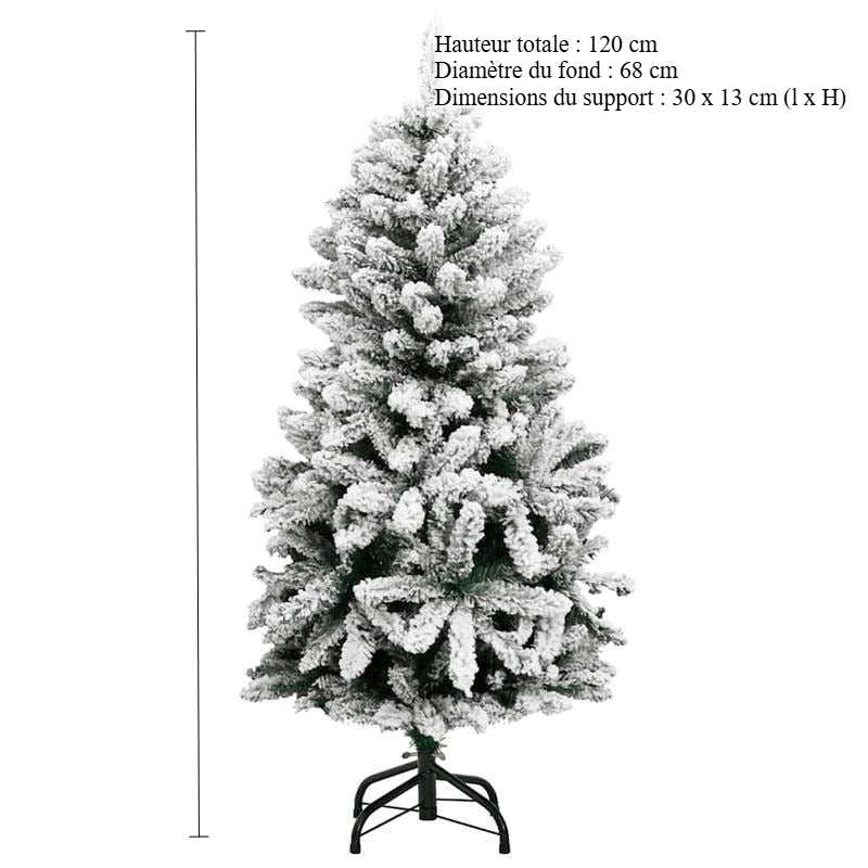 120cm Foldable Artificial Christmas Tree with White & Clear Ornaments - Full Floor Display with Sturdy Black Stand, No Assembly//, Lightweight Portable Design for Living Room, Bedroom, Entryway - Easy Storage, Modern Holiday