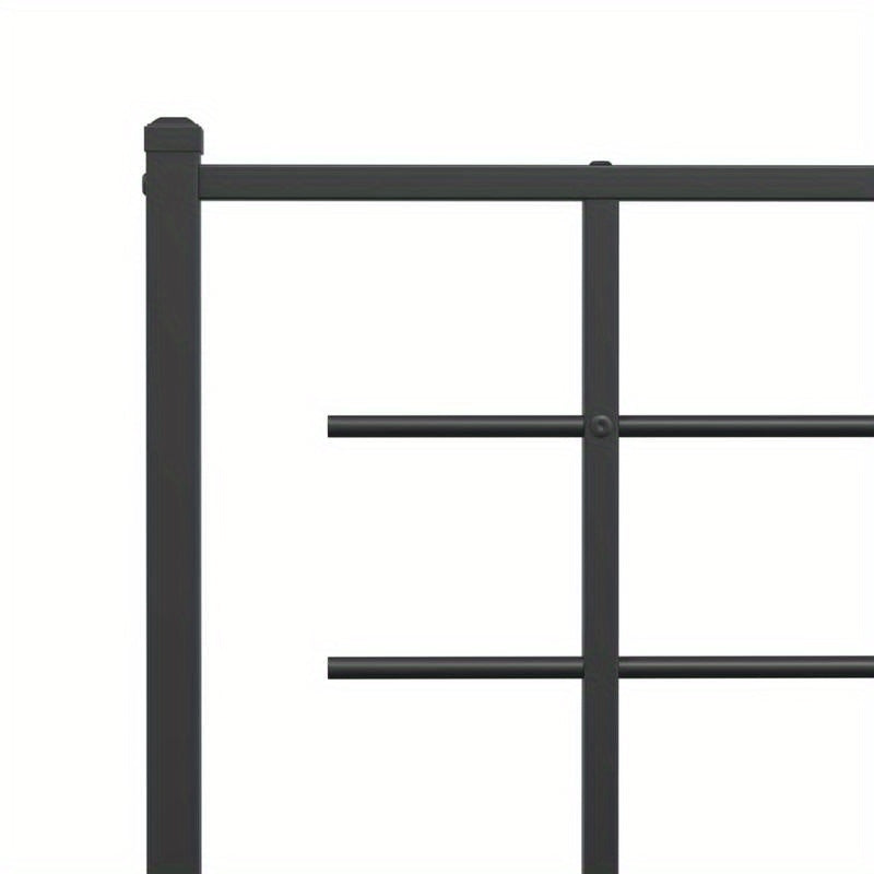 Bed Frame with Headboard Metal Black 135X190 Cm