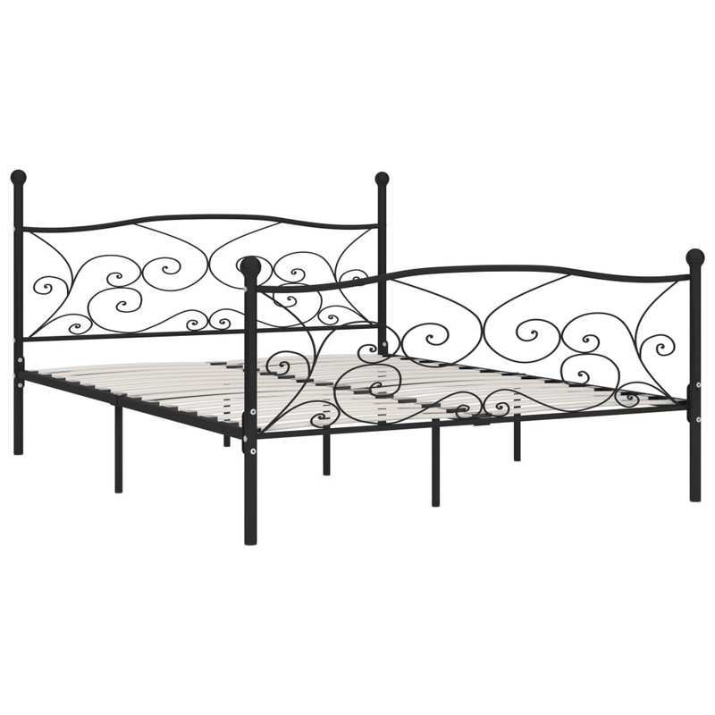 Heavy-Duty Metal Bed Frame - Full/Double Size (200x200cm/ 78x79in), Tool-Free Assembly, Sturdy Non-Wood Platform Bed Base for Modern, Minimalist, Industrial, or Scandinavian Bedrooms - Easy Assembly & Space-Saving Design, Bed