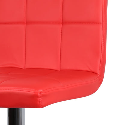 Barkrukken – Barstoelen – Keukenkruk – Stoel – Kruk – Set Van 2 – Verstelbare Zithoogte 92-112 cm – 360° Draaibaar – Ergonomische Rugleuning – Stalen Frame Met Antislipvoet – Rood Kunstleer – Comfortabel & Duurzaam