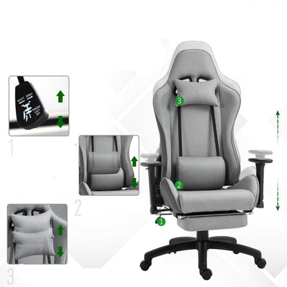 Bureaustoel – Ergonomische Stoel – Office Chair – Draaistoel – Kantoorkruk – Verstelbare Armleuningen – Verwijderbare Lendensteun – Schommelfunctie – Duurzaam Kunststof Frame – Comfortabel Zitten