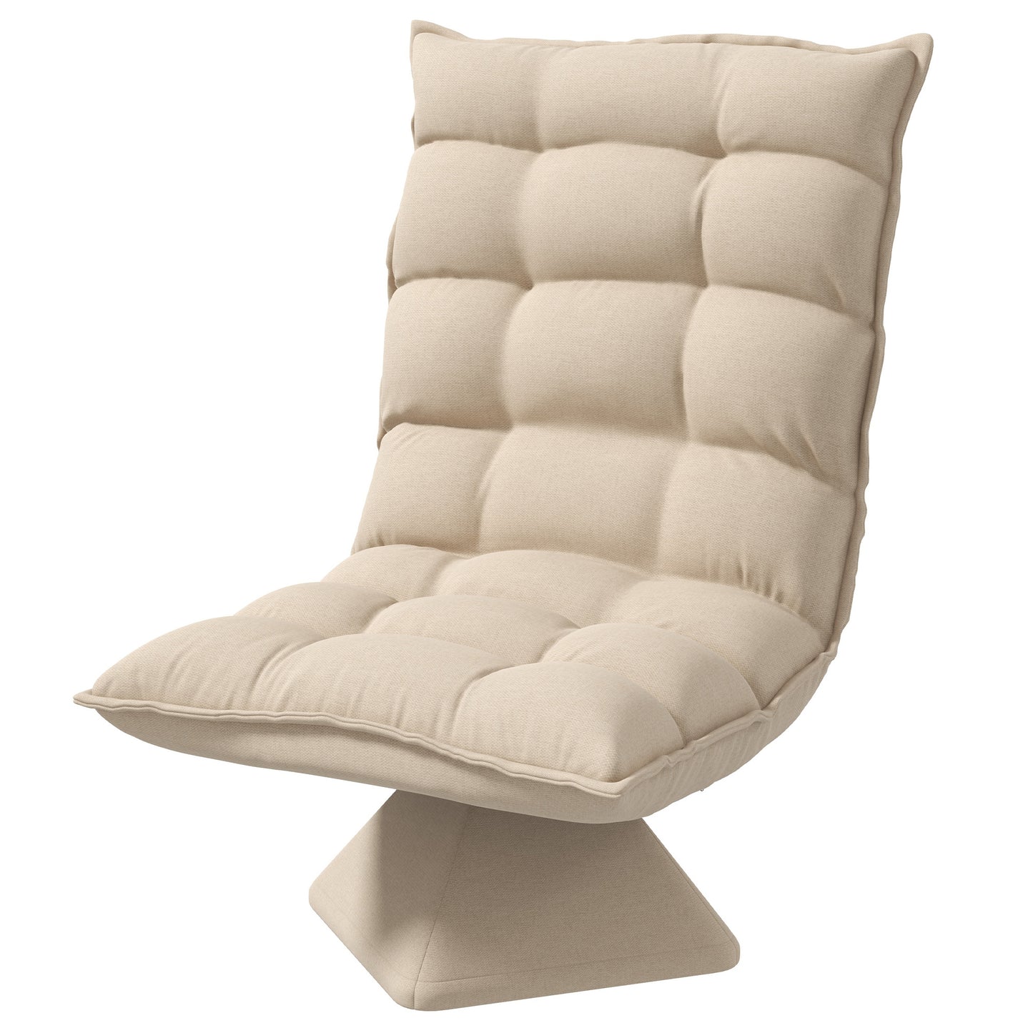 Draaifauteuil – Relaxstoel – Leunstoel – Fauteuil – Leesstoel – Beige – Linnenlook Stof – Compacte Afmetingen 62x70x95 cm