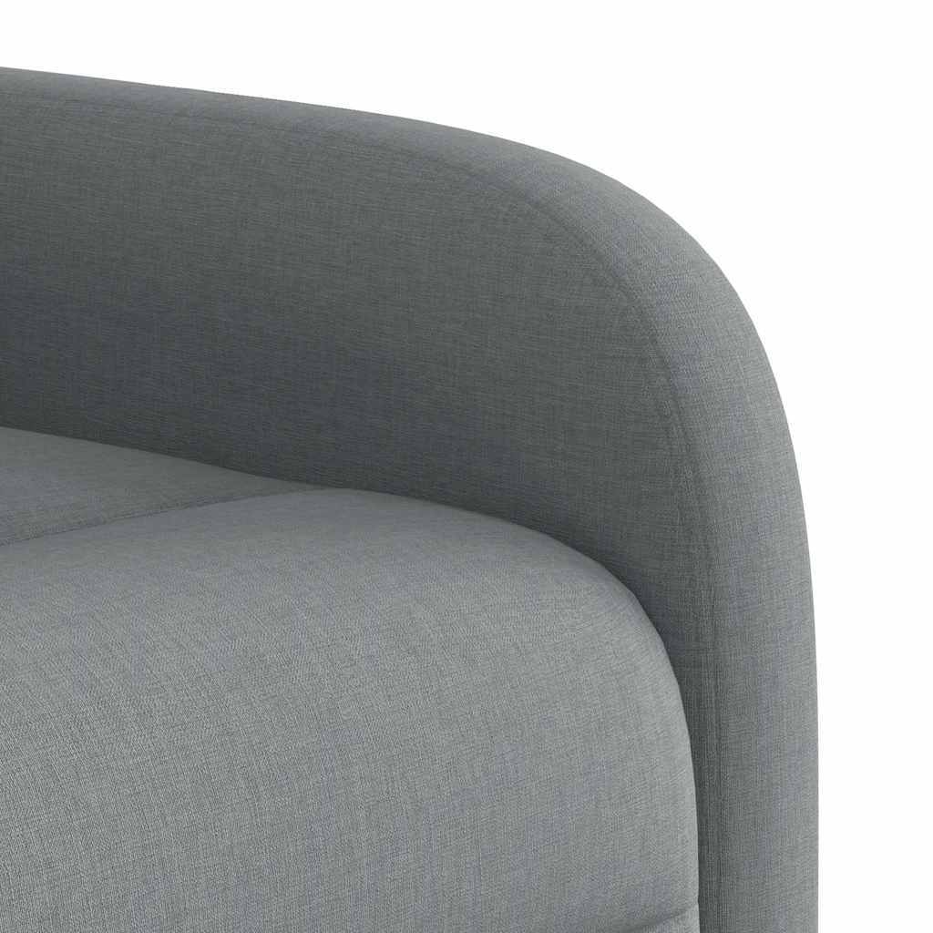 Fauteuil – Relaxstoel – Zitzak – Lounge Stoel – Leunstoel – Lichtgrijs – Stofbekleding – Verstelbare Rugleuning – Houten Frame