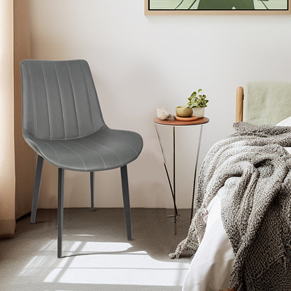 Eetkamerstoelen – Stoelen – Kuipstoelen – Dining Chairs – Keukenstoelen – Grijs – Ergonomisch Comfort – Metaal Met Poedercoating