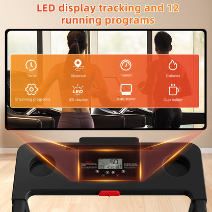 Loopband – Opvouwbare Loopband – 3-in-1 Loopband – Thuisloopband – Hardloopband – Compact Design – Stil 2,5PK Motor – Draadloze Speakers – LED Display