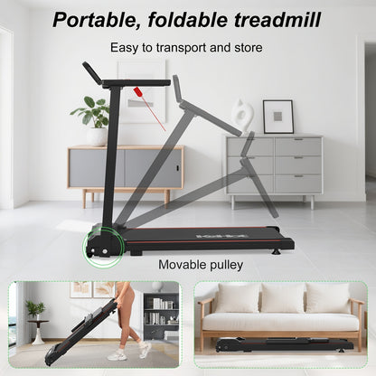 Treadmill | 1-12 Km/h Speed, 12 Training Modes, App Connectivity, LED Display With Remote, 100kg Capacity, Quiet & Foldable Design | Black Rubber, Kehot Brand, Wireless Wireless Music & App, Without Battery