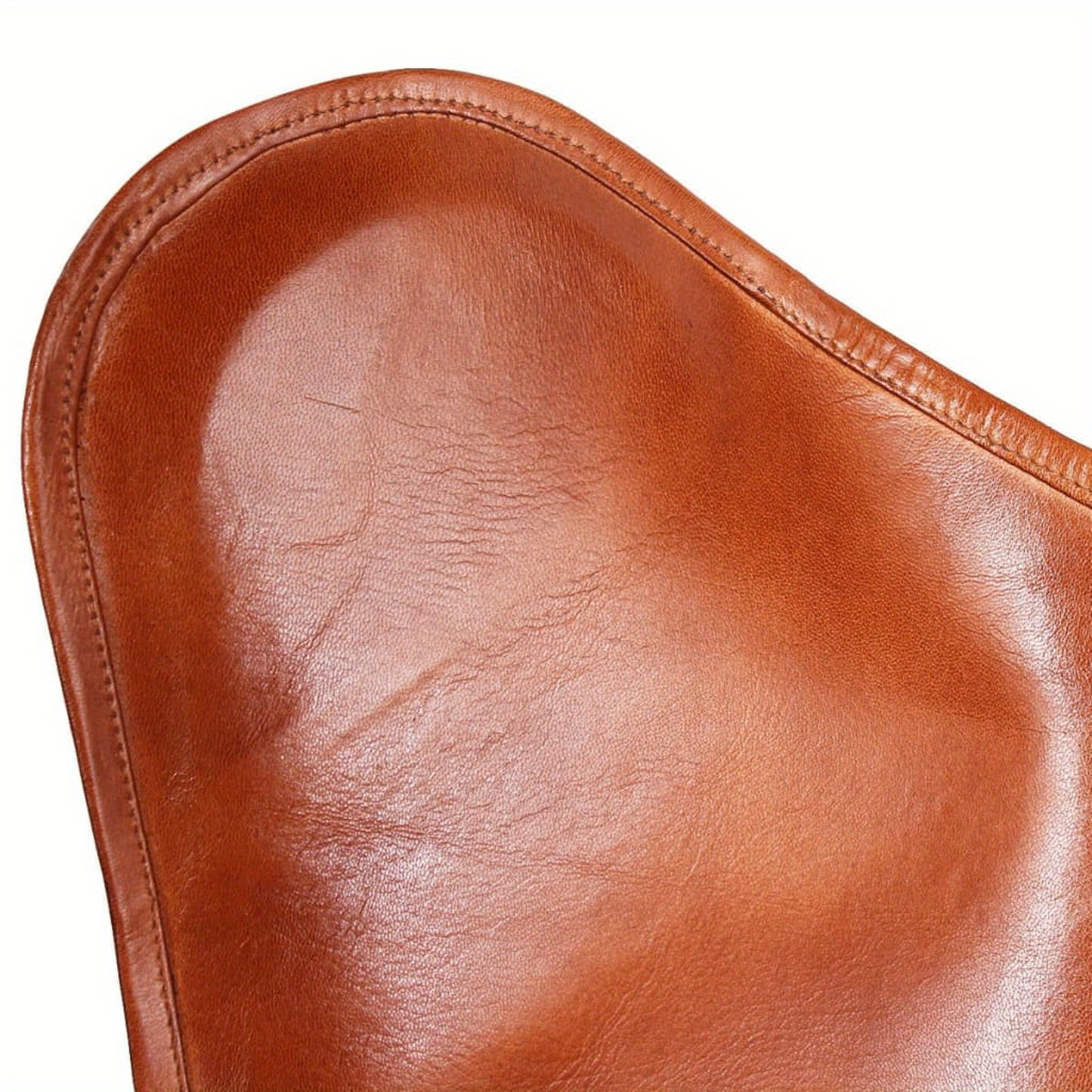 Bruine Leren Vlinderstoel – Accentstoel – Fauteuil – Armstoel – Leunstoel – Echt Leer – Comfortabele Zitting – Stijlvolle Woonkamerstoel