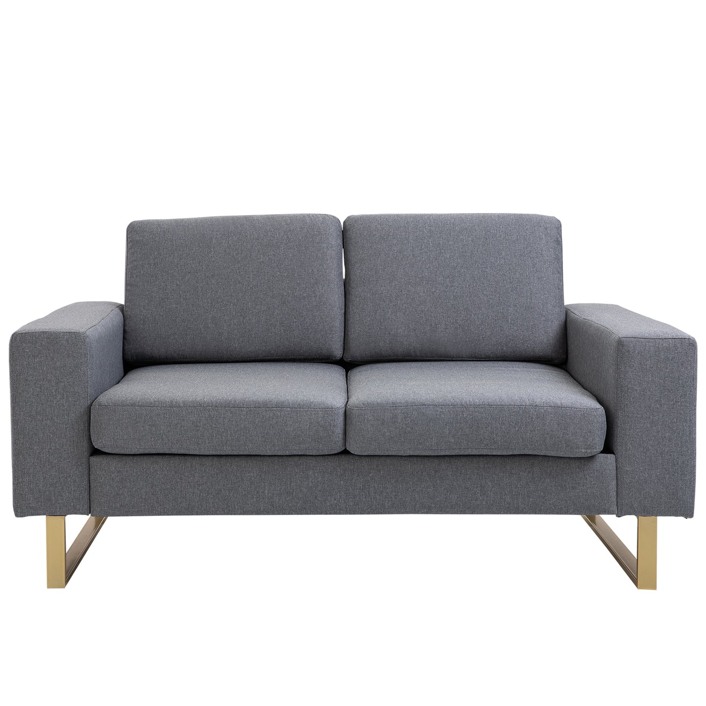 Bankstel – Bank – Zitzetel – Zitbank – Sofa – Donkergrijs – Stoffen Bekleding – Compact Formaat 145x82x78 cm