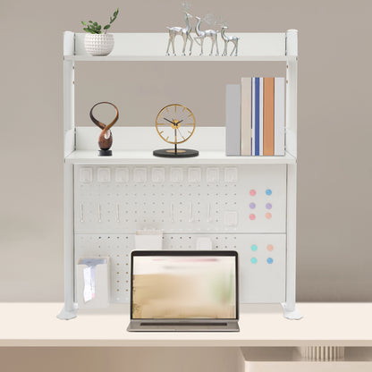 Bureau Organizer – Bureaurek – Boekenkast – Bureau Organizer Plank – Klem Bureau Organizer – Wit – Verstelbare Planken – Sterk Staal & MDF