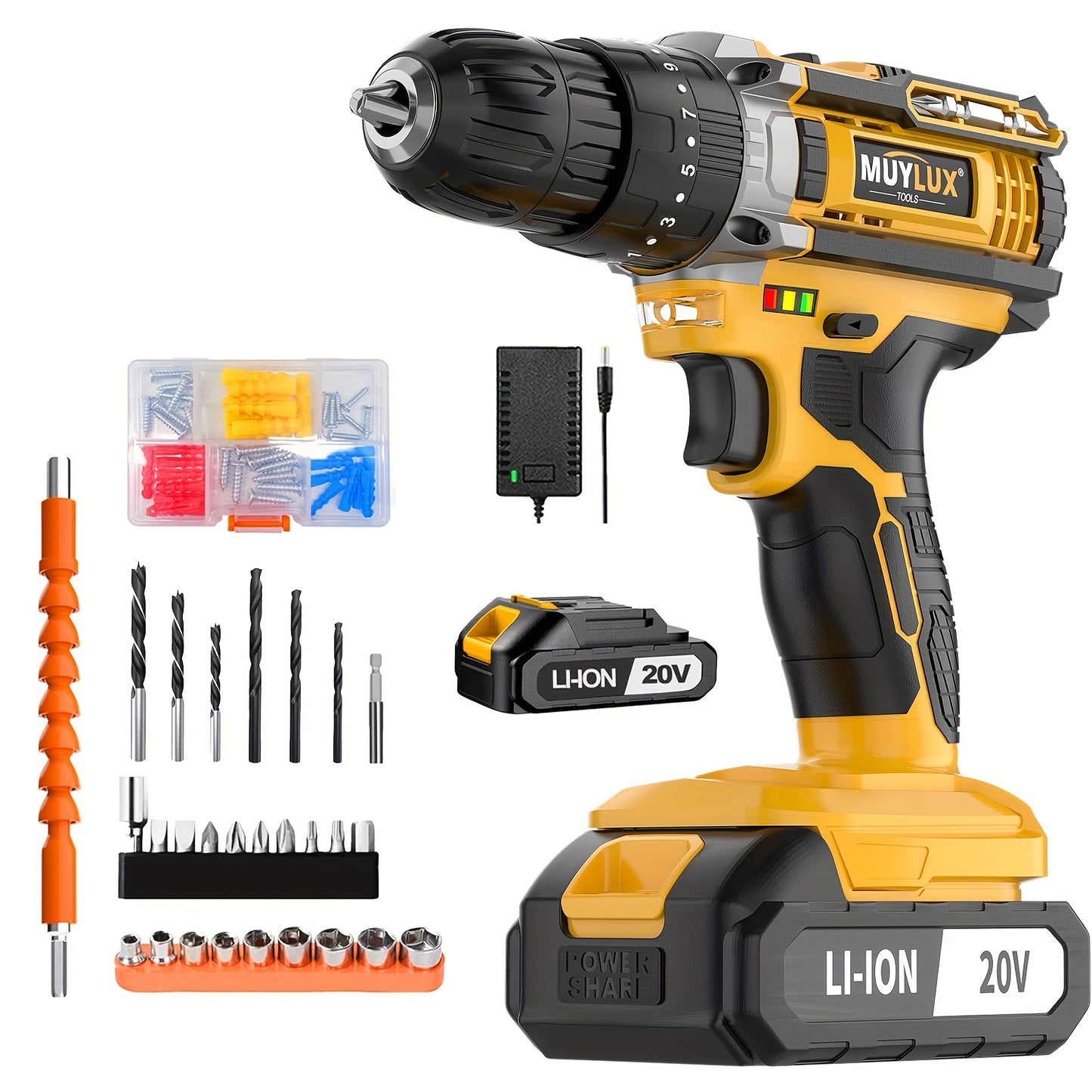 Slagschroevendraaier – Accu Slagschroevendraaier – Impact Driver – Schroefmachine – Draadloze Boormachine – 2.0Ah Lithium-Ion Accu – Lichtgewicht Kunststof Design