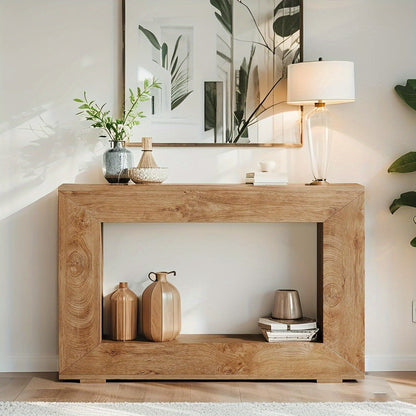 Houten Sidetable – Console Table – Sofa Tafel – Haltafel – Opbergtafel – Slank Design – 120x30x86 cm – Handgemaakt Duurzaam Hout