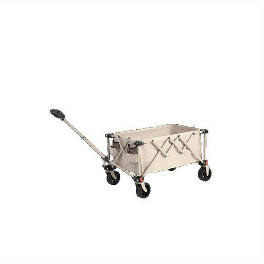 Vouwbare Bolderkar – Outdoor Wagen – Utility Kar – Transportwagen – Opvouwbare Kar – Verstelbaar Handvat – Stevige All Terrain Wielen – Beige
