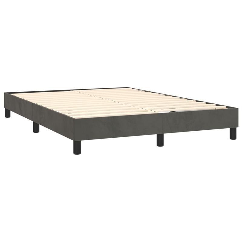 140x200cm Dark Gray Slatted Bed Base with Mattress - Multifunctional Integral Bed Frame, Classic Style, No Electricity Needed, Easy Assembly, Durable & Comfortable Sleep Solution for Small Family Bedrooms, Bedroom Furniture,