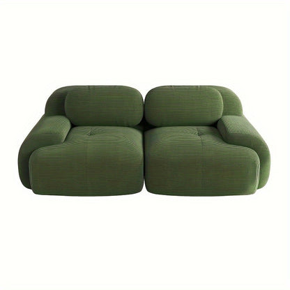Bankstel – Tweezitsbank – Slaapbank – Sofa – Hoekbank – Modern Groen – Compact Ruimtebesparend Design – Zachte Katoenen Bekleding