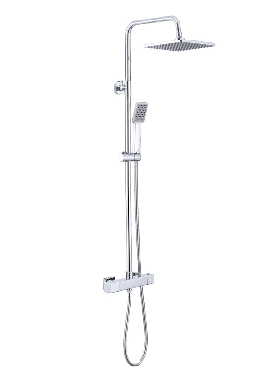 Douche Systeem – Douche Set – Regendouche – Douchekraan – Thermostaatkraan – Verstelbare Douchebeugel – RVS – Thermostaat 38°C Veiligheidsfunctie