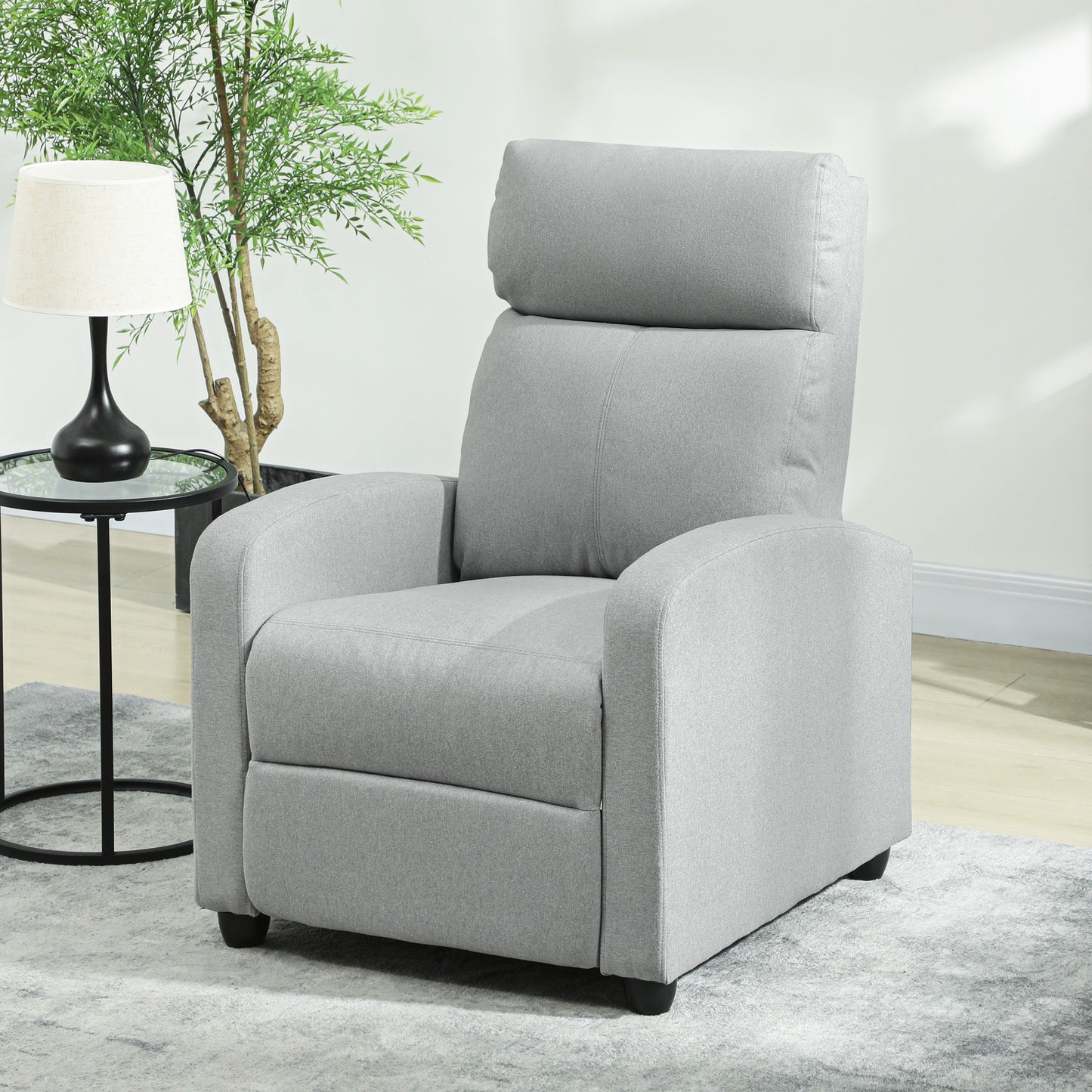 Relaxstoel – Verstelbare Stoel – Fauteuil – Lounge Chair – Relaxfauteuil – Lichtgrijs – Verstelbare Rugleuning 135° – Uitschuifbare Voetensteun