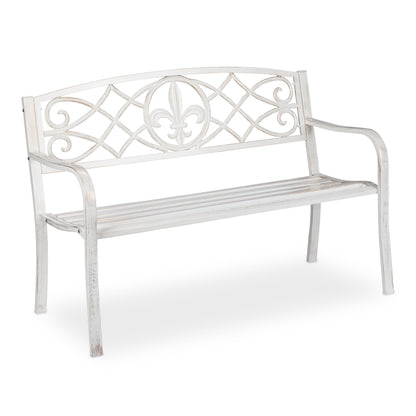 Tuinbank – Buitenbank – Terrasbank – Balkonbank – Loungeset – 3 Persoons – Inklapbare Tafel – Robuust Stalen Frame – Antracietkleur